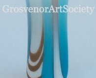 'Blue Vase' by Mary Pilkington - Kiln Fused Drop Vase (5" x 2")