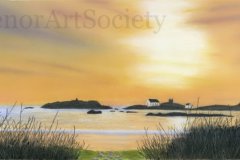 'A View from the Dunes (Rhoscolyn) ' by David Wildblood - pastel (14" x 5.5")