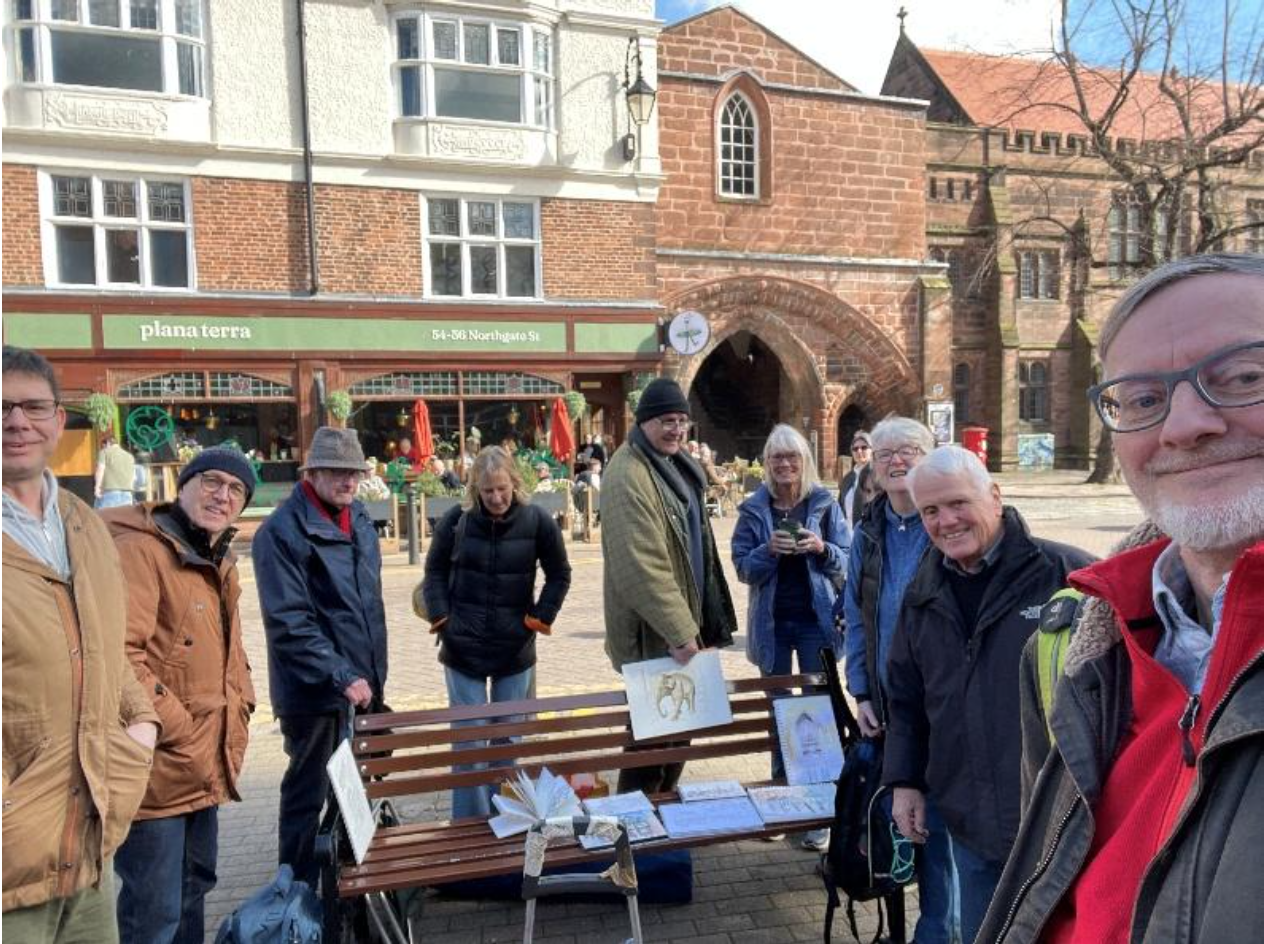 Painters on 14 March at Chester Market Square